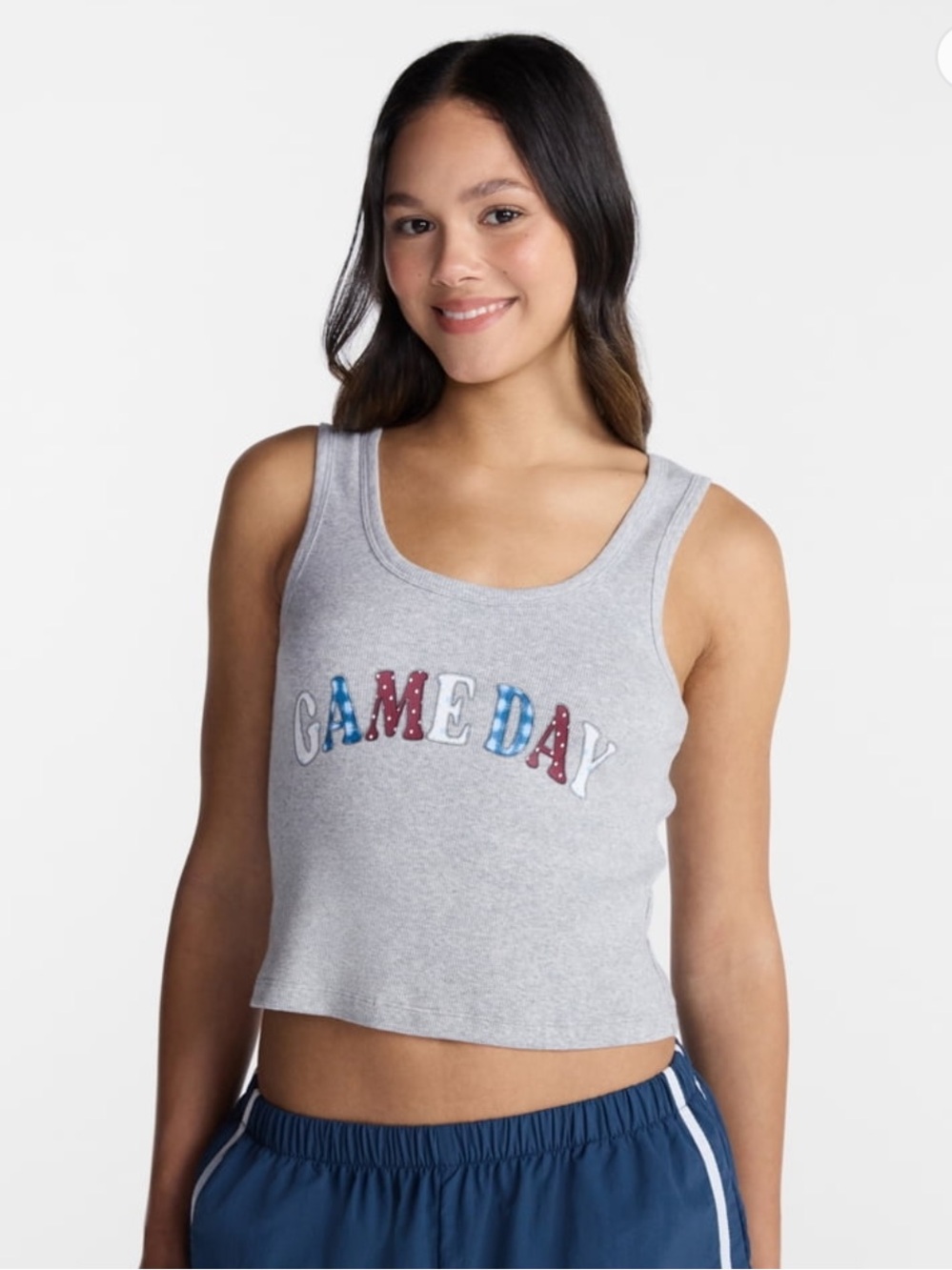 No Boundaries Ribbed Graphic Game-Day Tank Top